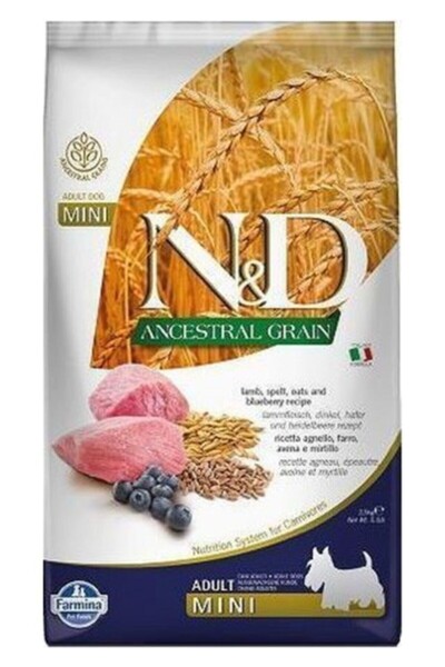 N&D Ancestral Grain Düşük Tahıllı Kuzu Eti ve Yaban Mersinli Yetişkin Köpek M...