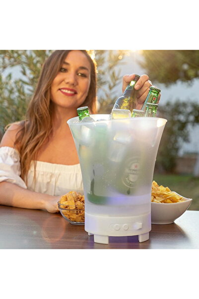 Next Trend 7L LED Milk Frother with Bluetooth Speaker – Drink Cooling and Multicolored Light for Parties