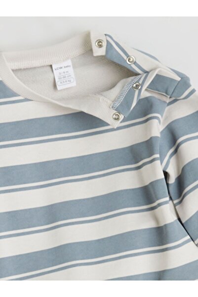 LC Waikiki Lcw Baby Crew Neck Striped Baby Boy Sweatshirt and Sweatpants