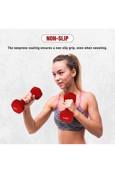 Endless Neoprene Coated Fixed Dumbbell Pair - 2 Kg (2 x 4.4 lb), Sky Blue