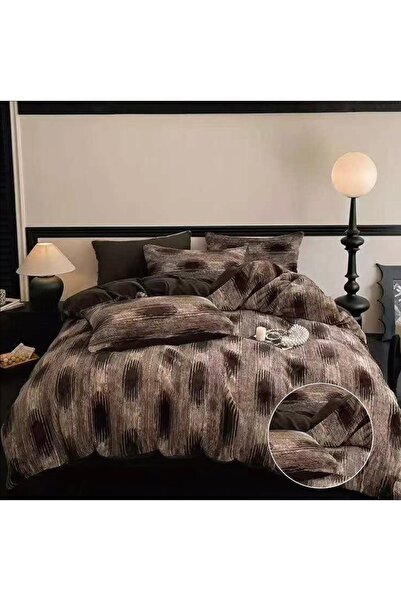 Truva Grup Faux Rabbit Fur Bed Linen, 6 Pieces - Bed Cover with Elastic, 180x200 cm