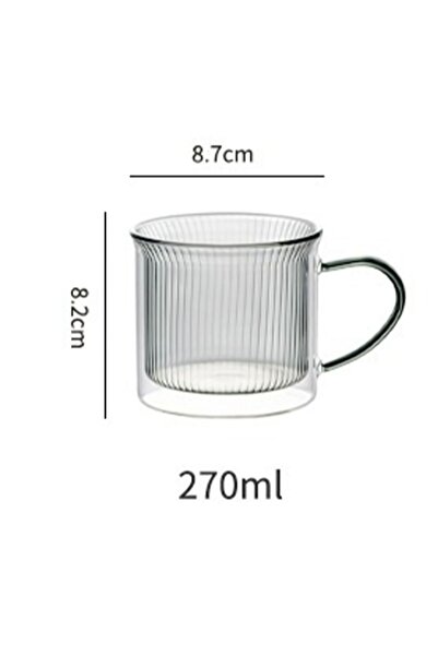 Generic 270ml double-walled glass cup, gray interior