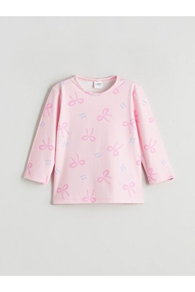 LC Waikiki Lcw Kids Crew Neck Bow Patterned Girls' Pajama Set