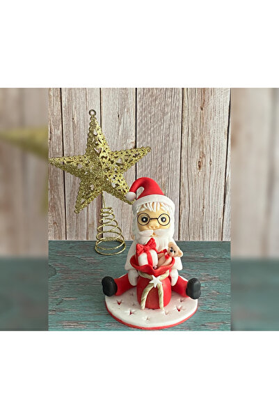 FigurinArt Sugar paste cake figurine - Santa Claus - Handmade