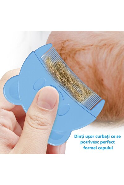 SUPER TRENDS Soft Silicone Baby Bath Brush and Comb Set, Blue Milk Crusting Removal