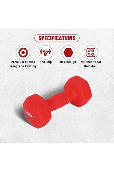 Endless Neoprene Coated Fixed Dumbbell Pair - 2 Kg (2 x 4.4 lb), Sky Blue