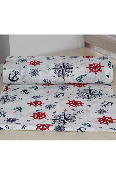 SerSev Sailor Anchor & Rudder Patterned Cotton Bedding Fabric 100*240 cm Meter Sheet Pillow Home Fabric