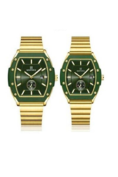 Naviforce Classic Barrel Shape Dial Chronograph Date Display Watch For Couple NF8068
