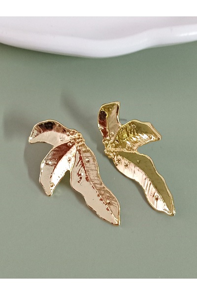 mos&more by mosev Gold Palm Leaf Earrings