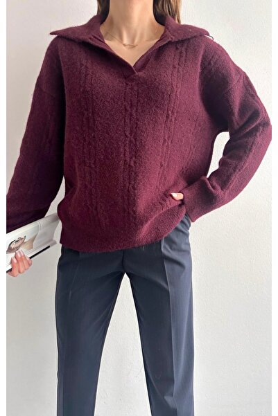 fujya Polo Neck Hair Knitwear Sweater