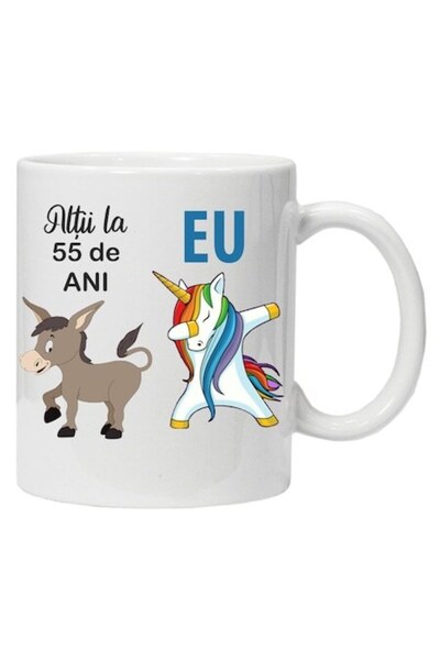 CRD PRINT Cană personalizată cu mesajul „Alții la 55 de ani”, 330 ml, albă