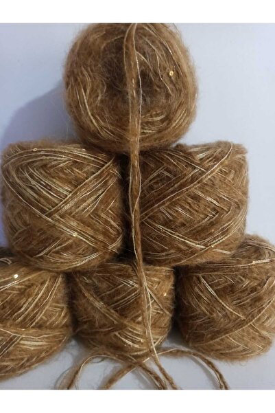 İPEK YÜN İPLİK DÜNYASI Ață de tricotat Moher (Camel) Sim (Gold) Koton (Gold F...