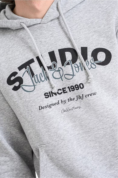 Jack & Jones JACK &JONES Yuki Sweat Hood Bf Set sweatsuit - 12288296-Light Grey Melange