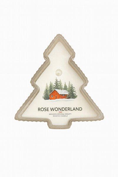 Modera Rose Wonderland Scented Candle in the Shape of a Fir Tree, Winter Decor, Floral Aroma, Perfect Gift