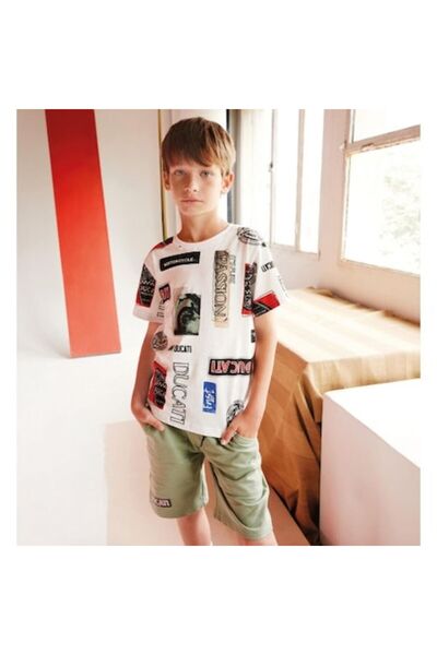 Ducati - Boys' shorts, adjustable waist and pockets, Green, 104 cm