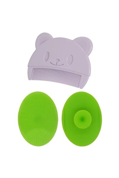 SUPER TRENDS Set Perie De Baie Si Pieptan Bebelusi Din Silicon Moale Indepart...