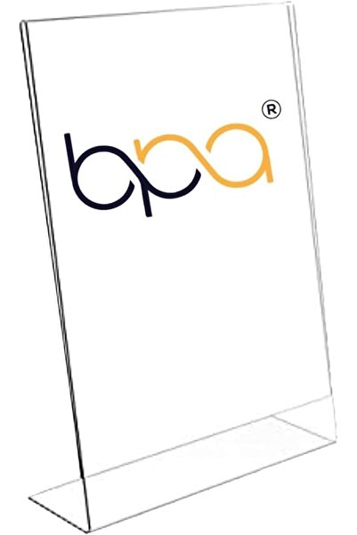 BBA A4 Acrylic Sign Holder - Double-Sided T-Shaped Portrait Display Frame