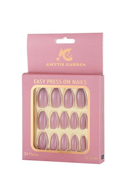 AMYTIS GARDEN أظافر صناعية لامعة، 24 قطعة S15