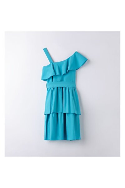 Sarabanda Girls' Off-Shoulder Dress, Sarabanda, 0.8570, Turquoise, 140-152 cm