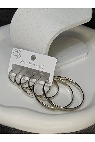 REMALY Çoklu Klasik Gümüş Renk Küpe