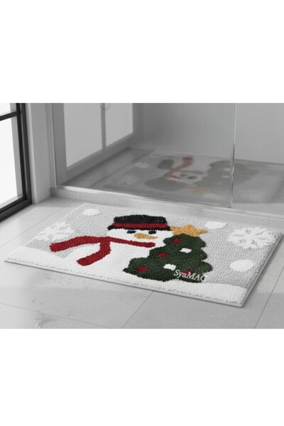SyaMAG Bath mat, snowman pattern, non-slip surface, 75 x 45 cm