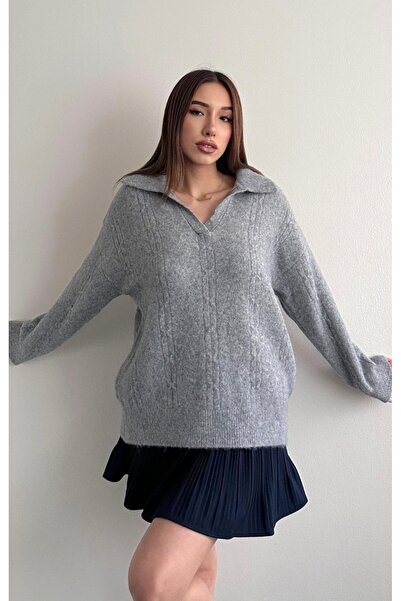 fujya Polo Neck Hair Knitwear Sweater