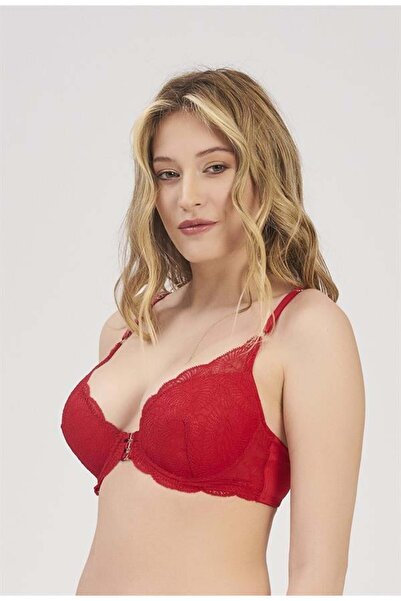 Moonlight Underwear Moonlight 2207 Supported Balen Special Gold Detail Red Bra