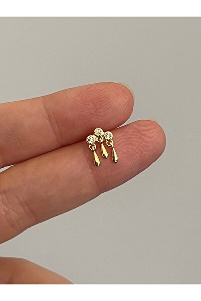 denizden silver Gümüş minimal sallantılı piercing