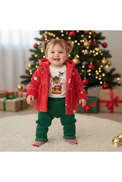 MİNİKO KİDS Baby Girl Christmas Themed 3-Piece Set