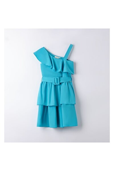 Sarabanda Girls' Off-Shoulder Dress, Sarabanda, 0.8570, Turquoise, 140-152 cm