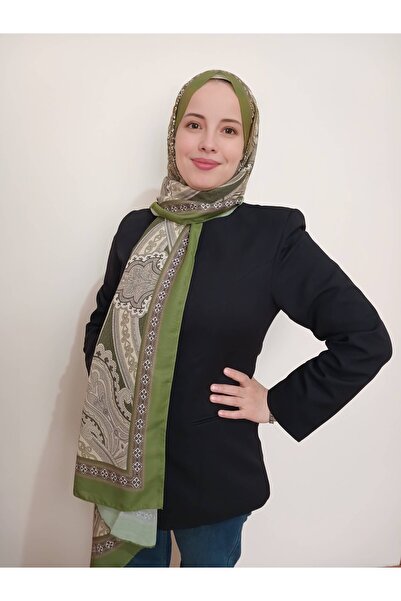 nevhare شال أخضر بنمط عرقي مزين بالحناء