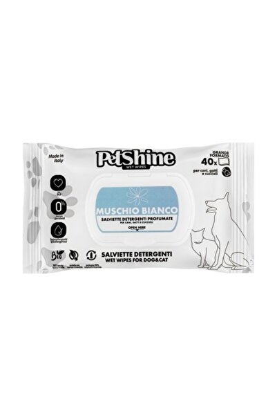 petshine White Musk Fragrance Pet Wipes - 40 Pcs