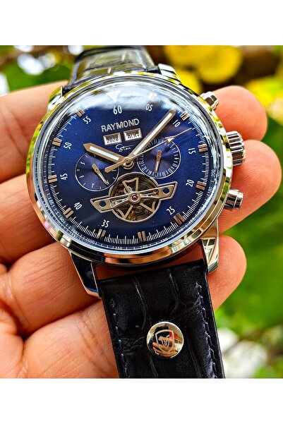 Raymond Star Series Navy Blue Silver Automatic Men's Wristwatch