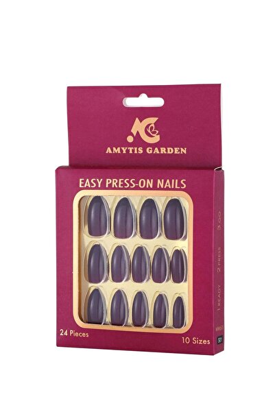 AMYTIS GARDEN أظافر صناعية لامعة، 24 قطعة S01