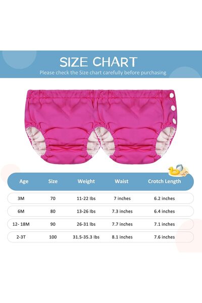 Durio Swim Diapers, One-Piece, Size 2-3 Years
