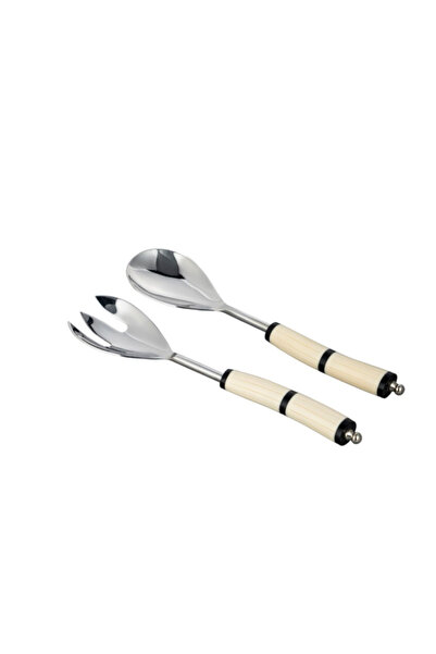 esdekor Thorne Silver White 2-Piece Salad Set