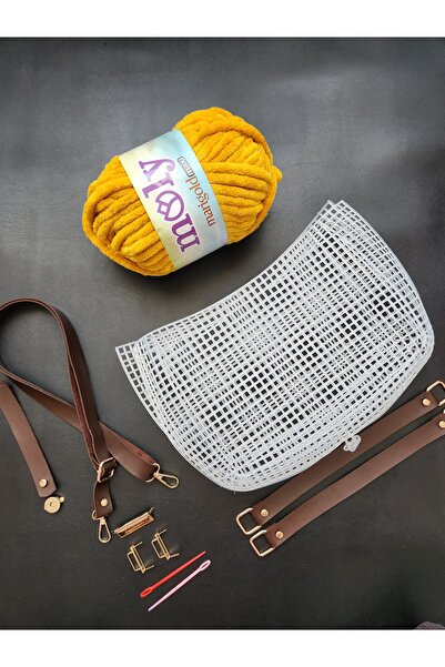 FERİHA HOBİ AKSESUAR 3D Bag Canvas Knitting Kit (8 Pieces)