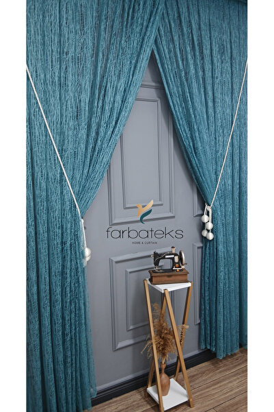 farbateks Mint Broken Glass Double-Breasted Layered Tulle with Right and Left Shoulder Pockets 3 Layer Pleated Tulle