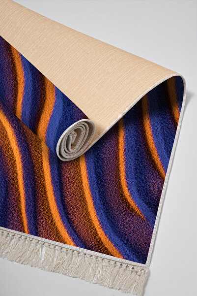 Alanur Home Non-Slip Base Djt Toilet Set Star Leather Fringed Geometric E5022 Colorful