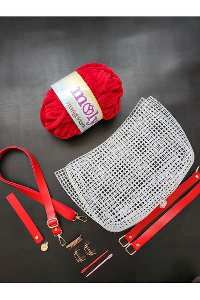 FERİHA HOBİ AKSESUAR 3D Bag Canvas Knitting Kit (8 Pieces)