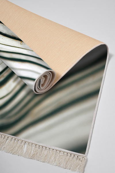 Alanur Home Non-Slip Base Djt Toilet Set Star Leather Fringed Marble E5032 White