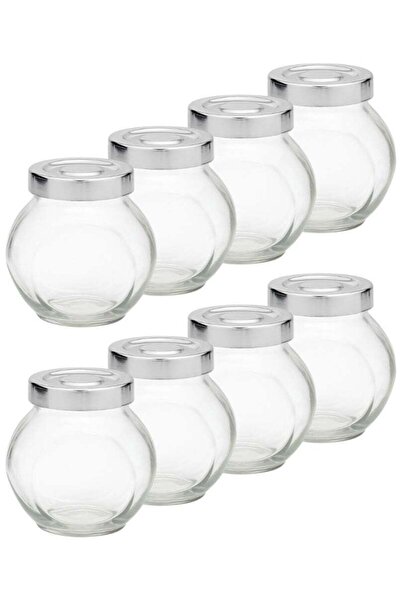 SUPPLIER Set of 8Clear Glass Spice Jars | 180ml with Metal Lid