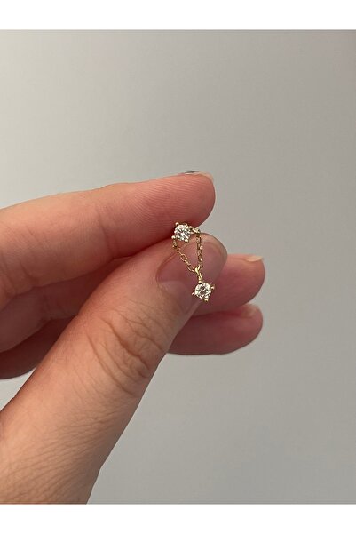 denizden silver Gümüş zincirli piercing