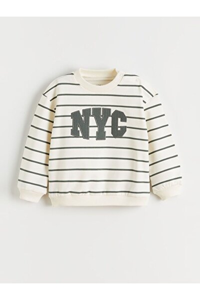 LC Waikiki Lcw Baby Crew Neck Embroidered Baby Boy Sweatshirt