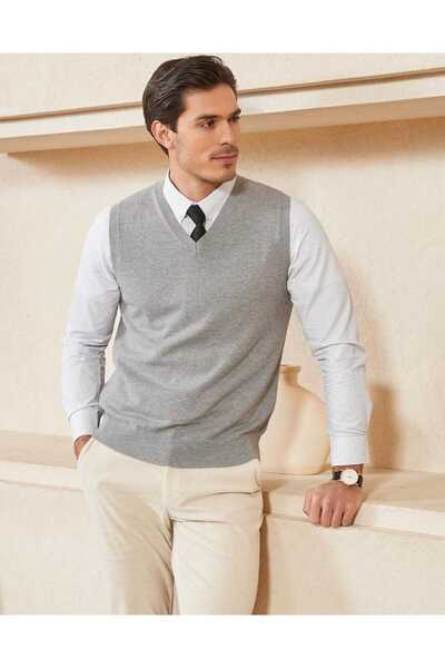 youknitwear you Shaun 100% Cotton V Neck Men's Knitwear Sweater