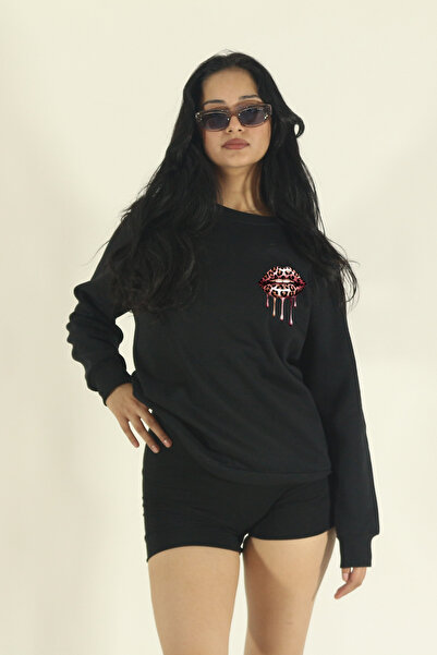 INFLUYENTE Bumbac de iarnă pentru femei Minimal Leopard Lip cu imprimeu Regul...