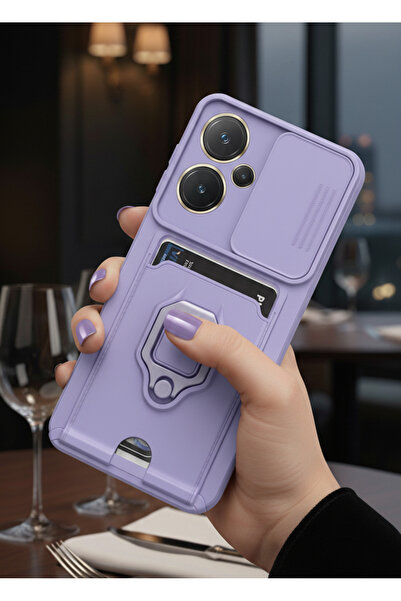 TechTrove Redmi Note 13 Pro Plus Kılıf Kamera Koruma Sürgülü Kartvizitli Kart...