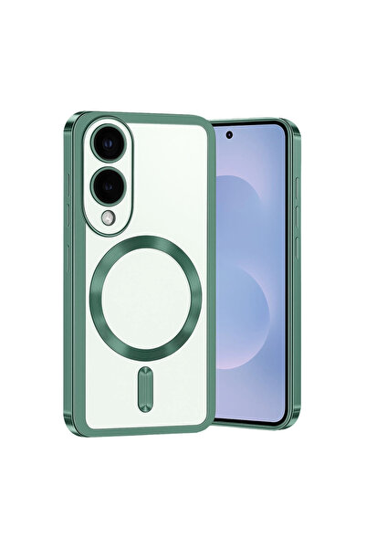 eco port غطاء سامسونج جالاكسي S25 إيدج كروس ماجنيتيك سيف - أخضر داكن