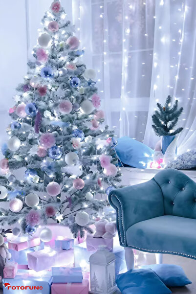 Generic Instalație de Crăciun, rolă de becuri cu diamant, alb rece, 100 de metri