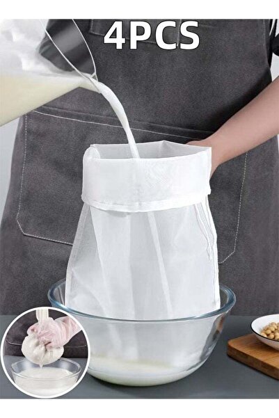 Happy D 4pcs Food Grade Soy Milk Filter Bags 200 Mesh 75 Micron 20x30cm